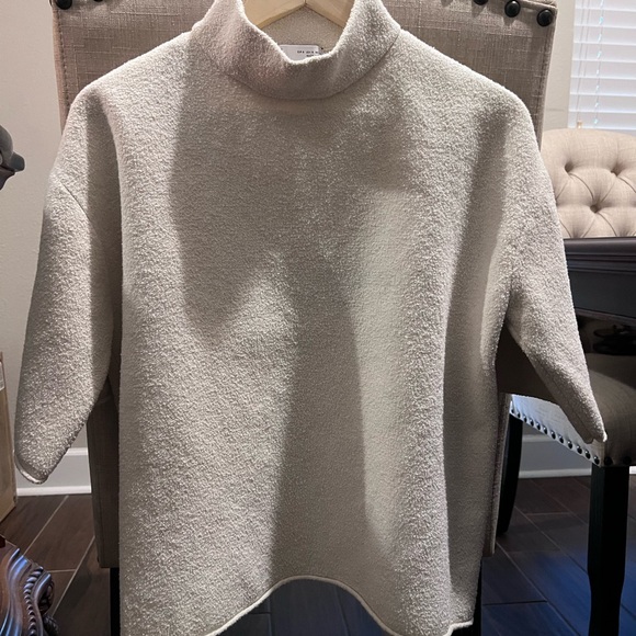 Zara Matching Set Cream Knit Top Skirt 2 Pc Outfit Minimalist Chic Cozy Lounge - Picture 4 of 15